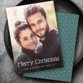 Vrolijk Kerstfeest schattige gestippelde strepen g Feestdagenkaart