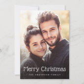 Vrolijk Kerstfeest schattige gestippelde strepen g Feestdagenkaart (Voorkant)