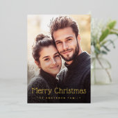 Vrolijk Kerstfeest schattige gestippelde strepen r Folie Feestdagenkaart (Staand Voorkant)