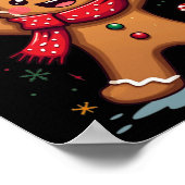 Vrolijk Kerstfeest Schattige Gingerbread Man Holid Poster (Hoek)