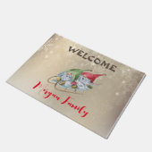 Vrolijk kerstfeest, Schattige gnomen Sleigh Deurmat (Schuin)