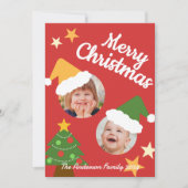 Vrolijk Kerstfeest Schattige & Grappig Twee Kerstm Feestdagenkaart (Voorkant)