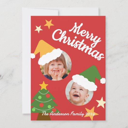 Vrolijk Kerstfeest Schattige & Grappig Twee Kerstm Feestdagenkaart (Voorkant)