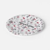 Vrolijk kerstfeest Schattige grillig Papieren Bordje (Gekanteld)