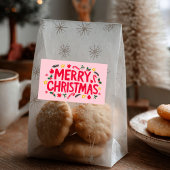 Vrolijk Kerstfeest Schattige Hand-Drawn CUSTOM Rechthoekige Sticker