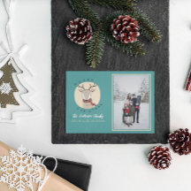 Vrolijk Kerstfeest Schattige Herten Familie Foto