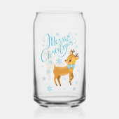 Vrolijk Kerstfeest Schattige Herten Sneeuwvlokken  Blikvorm Glas (Achterkant)