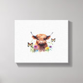 Vrolijk Kerstfeest Schattige Highland Koe Classic  Canvas Afdruk (Voorkant)