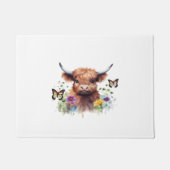 Vrolijk Kerstfeest Schattige Highland Koe Classic  Deurmat (Voorkant)