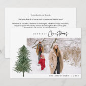 Vrolijk kerstfeest schattige kerstbomen een foto s feestdagenkaart (Voorkant / Achterkant)