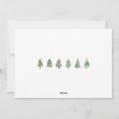 Vrolijk kerstfeest schattige kerstbomen een foto s feestdagenkaart (Achterkant)