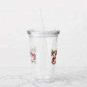 Vrolijk kerstfeest schattige koe acryl drinkbeker (Links)