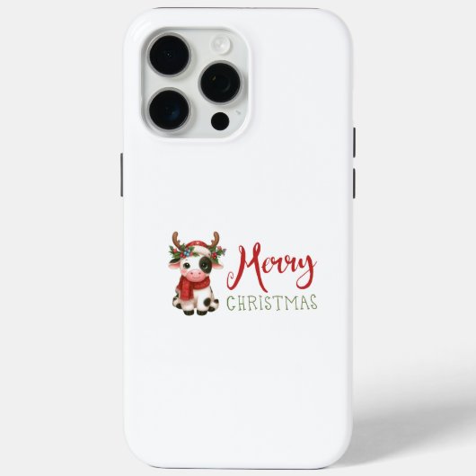 Vrolijk kerstfeest schattige koe Case-Mate iPhone case (Achterkant)