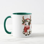 Vrolijk kerstfeest schattige koe mok (Links)