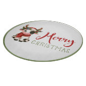 Vrolijk kerstfeest schattige koe snijplank (Hoek)