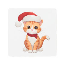 Vrolijk Kerstfeest Schattige Pet Santa Kat