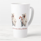 Vrolijk Kerstfeest Schattige Polar Beer Design Latte Mok (Rechterhoek)