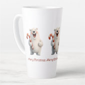 Vrolijk Kerstfeest Schattige Polar Beer Design Latte Mok (Linkerhoek)