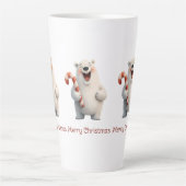 Vrolijk Kerstfeest Schattige Polar Beer Design Latte Mok (Voorkant)