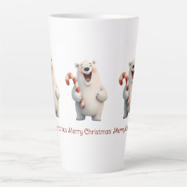 Vrolijk Kerstfeest Schattige Polar Beer Design Latte Mok
