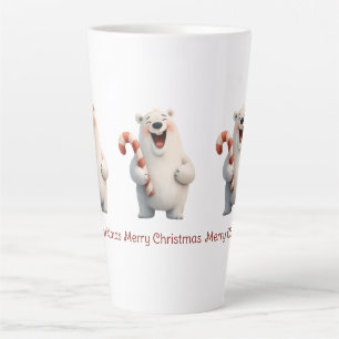 Vrolijk Kerstfeest Schattige Polar Beer Design Latte Mok