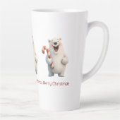 Vrolijk Kerstfeest Schattige Polar Beer Design Latte Mok (Rechts)