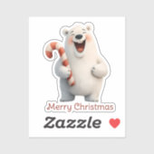 Vrolijk Kerstfeest Schattige Polar Beer Design Sticker (Vel)