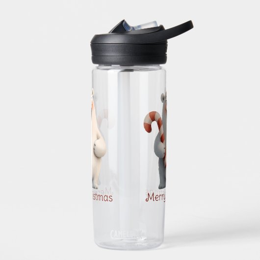 Vrolijk Kerstfeest Schattige Polar Beer Design Waterfles (Links)