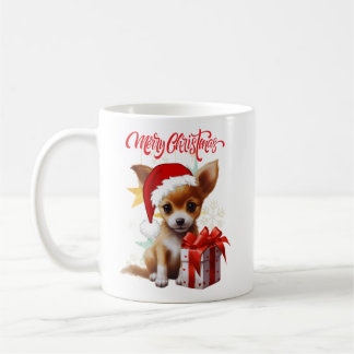 Vrolijk kerstfeest - Schattige Puppy - Koffiemok