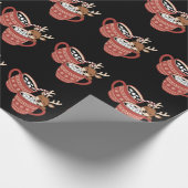 Vrolijk kerstfeest Schattige rendier familie Xmas Cadeaupapier (Hoek)