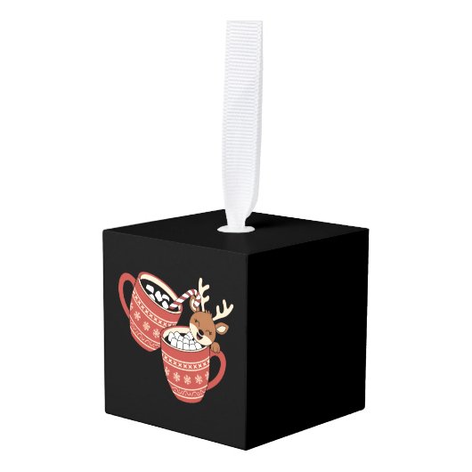 Vrolijk kerstfeest Schattige rendier familie Xmas  Decoratie (Voorkant hoekig)