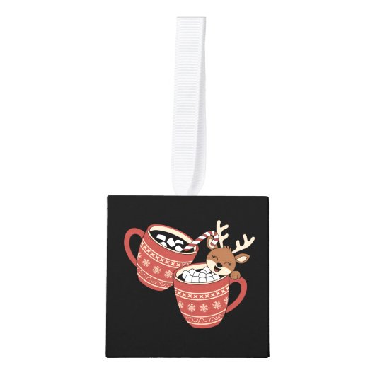 Vrolijk kerstfeest Schattige rendier familie Xmas  Decoratie (Voorkant)