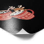 Vrolijk kerstfeest Schattige rendier familie Xmas Foto Afdruk (Hoek)