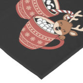 Vrolijk kerstfeest Schattige rendier familie Xmas  Korte Tafelloper (Hoek)