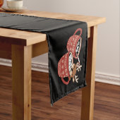 Vrolijk kerstfeest Schattige rendier familie Xmas Korte Tafelloper (Voorbeeld)