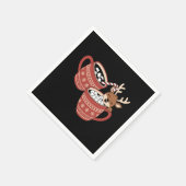 Vrolijk kerstfeest Schattige rendier familie Xmas  Servet (Hoek)