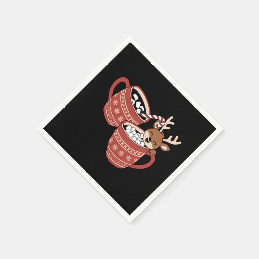 Vrolijk kerstfeest Schattige rendier familie Xmas  Servet (Hoek)