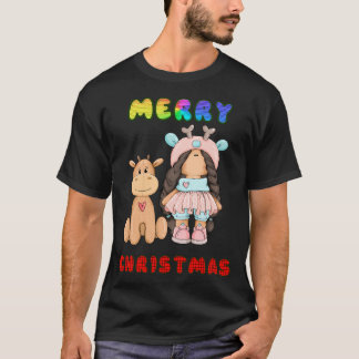 Vrolijk kerstfeest Schattige rendier T-shirt