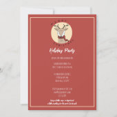 Vrolijk kerstfeest Schattige rendieren feestje Feestdagenkaart (Voorkant)