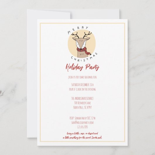 Vrolijk kerstfeest Schattige rendieren feestje Feestdagenkaart (Voorkant)
