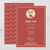 Vrolijk kerstfeest Schattige rendieren feestje Feestdagenkaart (Voorkant / Achterkant)