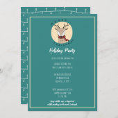 Vrolijk kerstfeest Schattige rendieren feestje Feestdagenkaart (Voorkant / Achterkant)