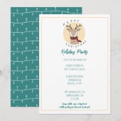 Vrolijk kerstfeest Schattige rendieren feestje Feestdagenkaart (Voorkant / Achterkant)