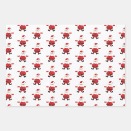 Vrolijk Kerstfeest Schattige Rode Kerstman Inpakpapier Vel