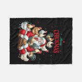 Vrolijk kerstfeest Schattige Santa Chicken Christm Fleece Deken (Voorkant (Horizontaal))