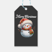 Vrolijk Kerstfeest schattige sneeuwman v2 Cadeaulabel (Voorkant)