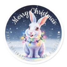 Vrolijk Kerstfeest Schattige Snow Bunny Custom