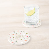 Vrolijk kerstfeest, Schattige Zandsteen Onderzetter (Zijkant)