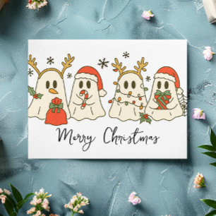 Vrolijk kerstfeest Schattigee geesten Kaart