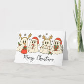 Vrolijk kerstfeest Schattigee geesten Kaart (Voorkant)
